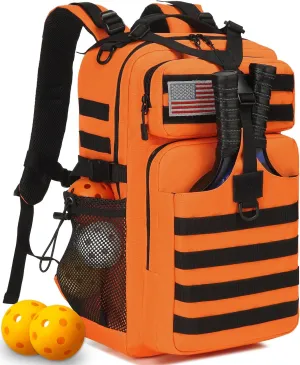 Pickleball Backpack for Men and Women, Tactical Pickleball Paddle Bag with Molle System Design