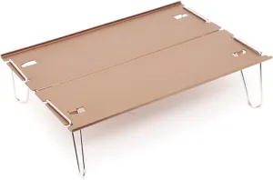 Picnic Tables, Camping Table, Barbecue, Outdoor Picnic Desk, Lightweight Folding Table with Rigid Top, Aluminium Alloy Mini Table (Champagne)
