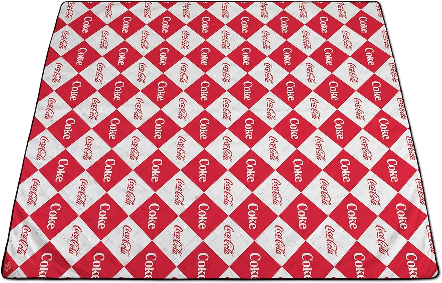 PICNIC TIME Coca-Cola Impresa Picnic Blanket, Lightweight Beach Blanket, Machine Washable, (Red and White)