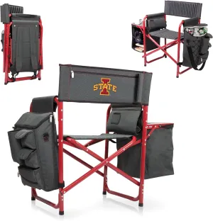 PICNIC TIME NCAA Iowa State Cyclones Fusion Camping Chair with Side Table and Soft Cooler - Beach Chair for Adults - Lawn Chair