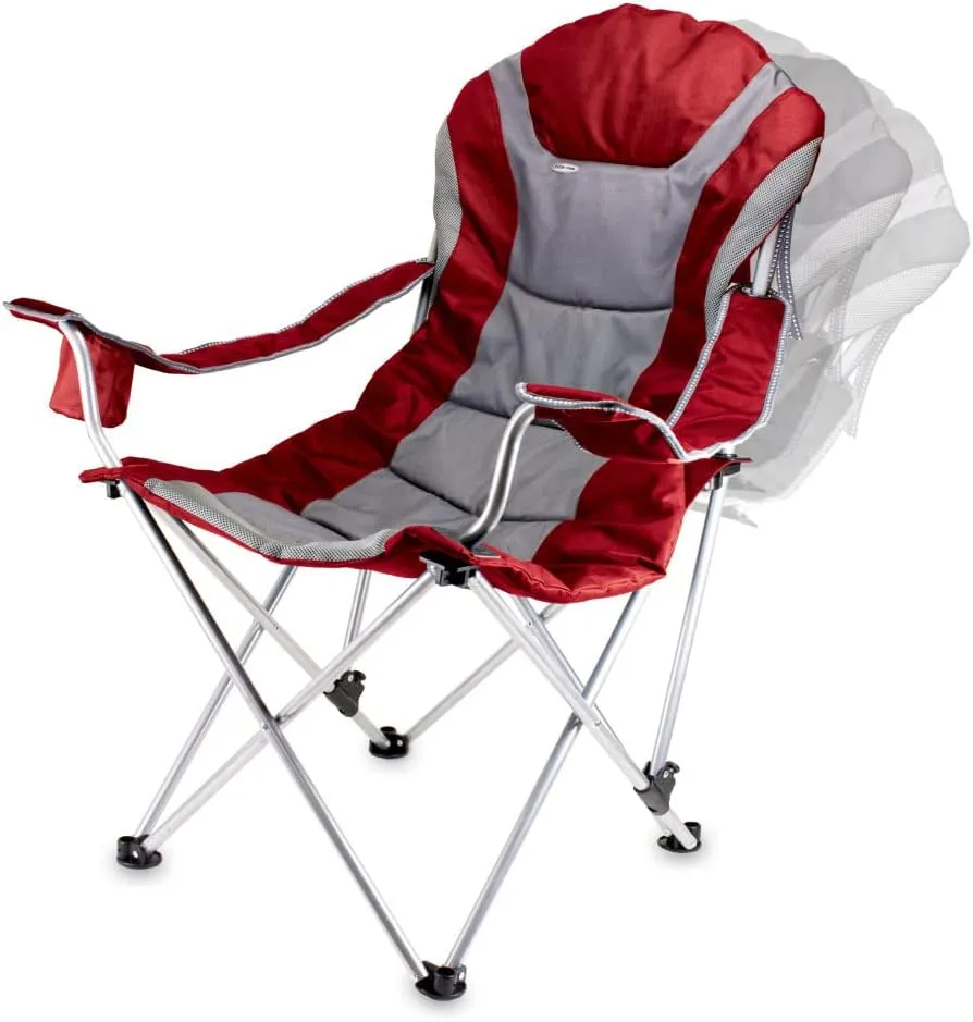 PICNIC TIME NCAA Razorbacks Reclining Camp Chair - Beach Chair for Adults - Sports Chair with Carry Bag