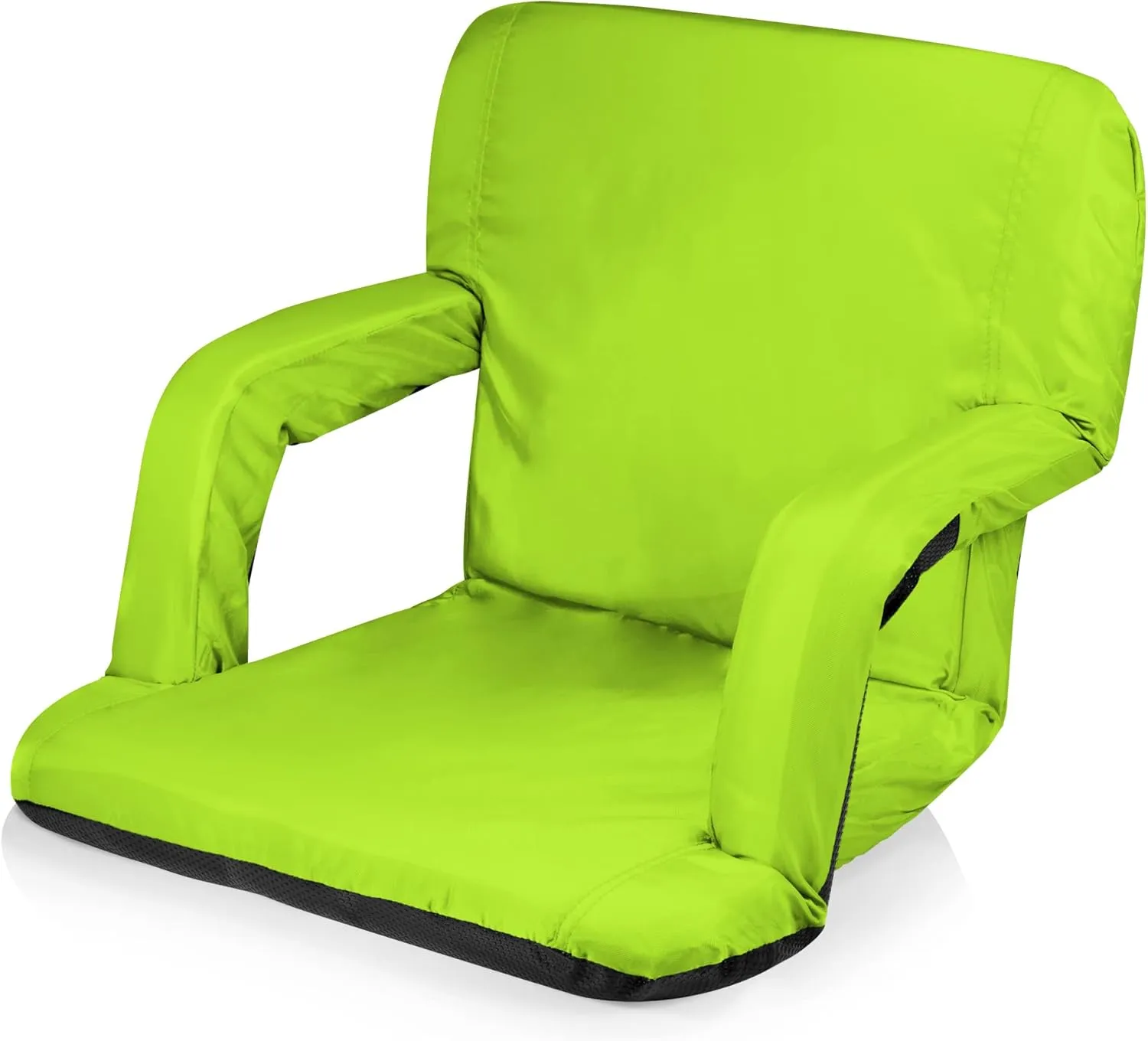 PICNIC TIME ONIVA - a Brand Ventura Reclining Stadium Seat with Back Support - Bleacher Seat - Beach Floor Chair, (Lime Green)