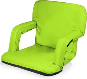 PICNIC TIME ONIVA - a Brand Ventura Reclining Stadium Seat with Back Support - Bleacher Seat - Beach Floor Chair, (Lime Green)