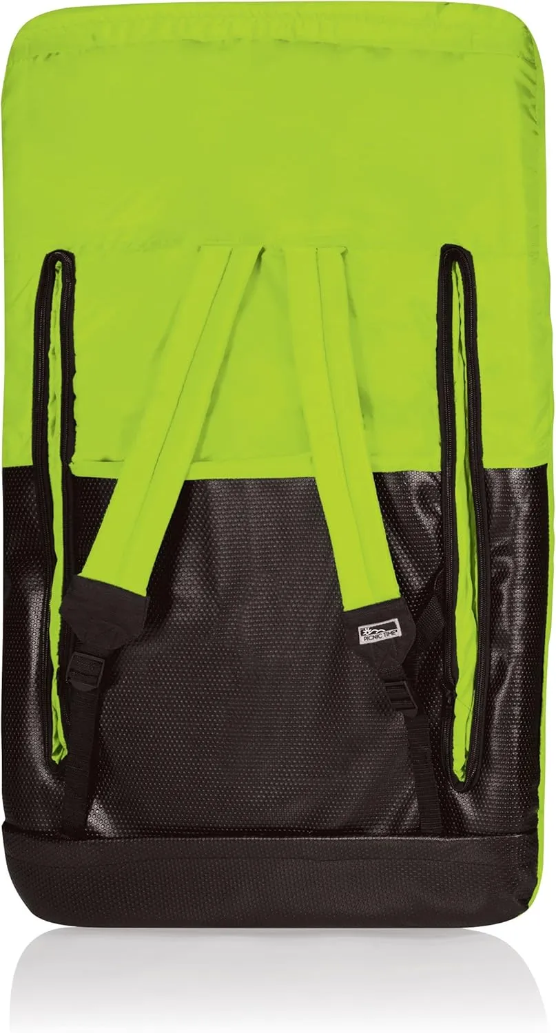 PICNIC TIME ONIVA - a Brand Ventura Reclining Stadium Seat with Back Support - Bleacher Seat - Beach Floor Chair, (Lime Green)