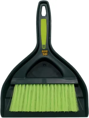 Pine-Sol Mini Dustpan and Brush Set | Nesting Snap-On Design | Portable, Compact Dust Pan and Hand Broom for Cleaning, Green