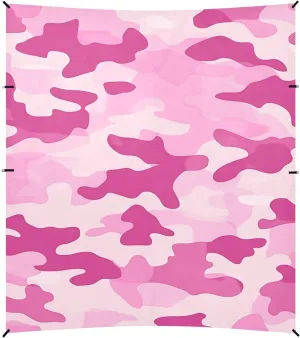 Pink Foldable Beach Canopy UPF50  Lightweight Outdoor Sun Shade with Sand Shovel, Sandbags for Camping, Fishing, Backyard Fun
