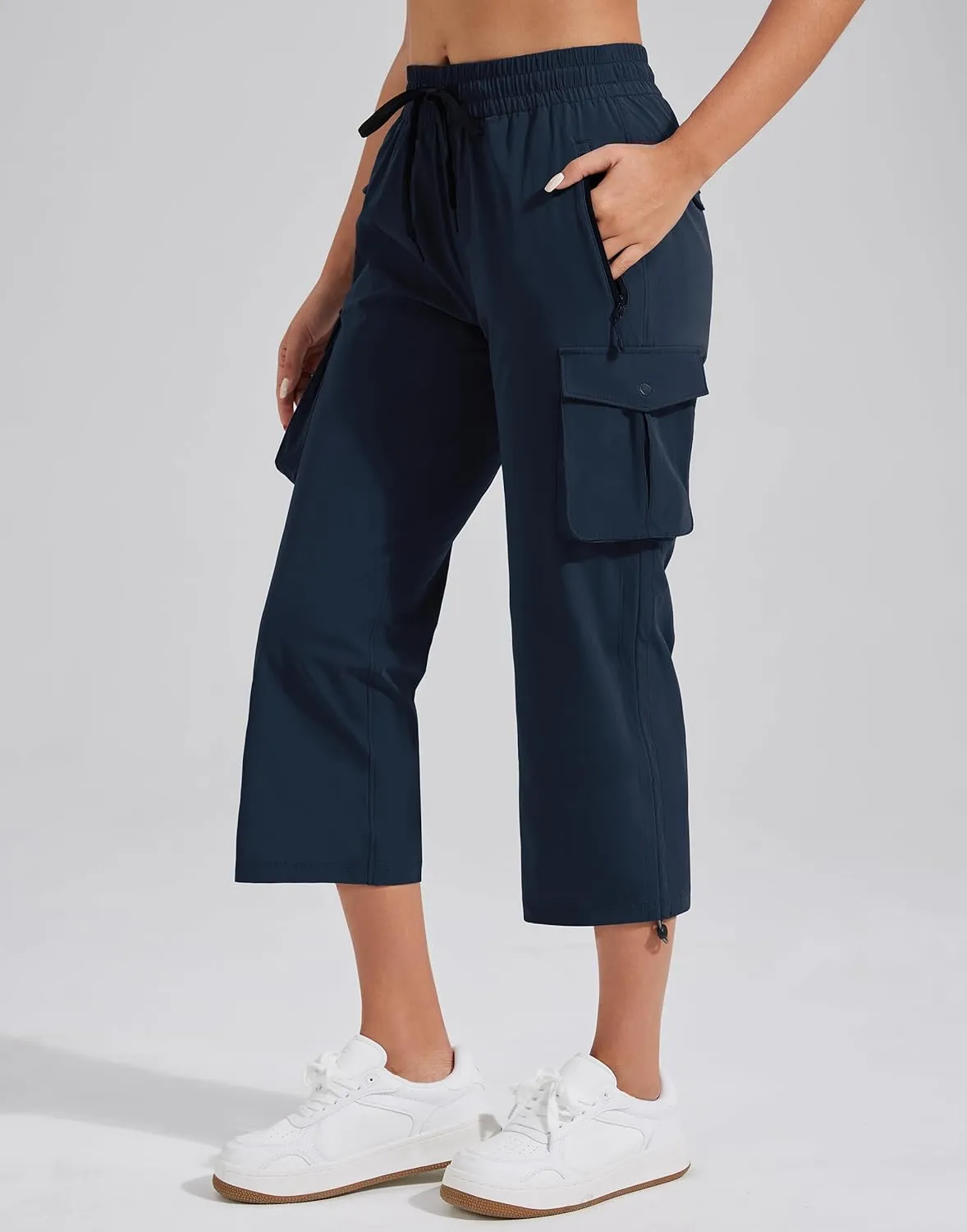 Pioneer Camp Women's Cargo Capris Hiking Pants Lightweight Quick Dry Outdoor Camping Stretch Summer Pants for Women Casual