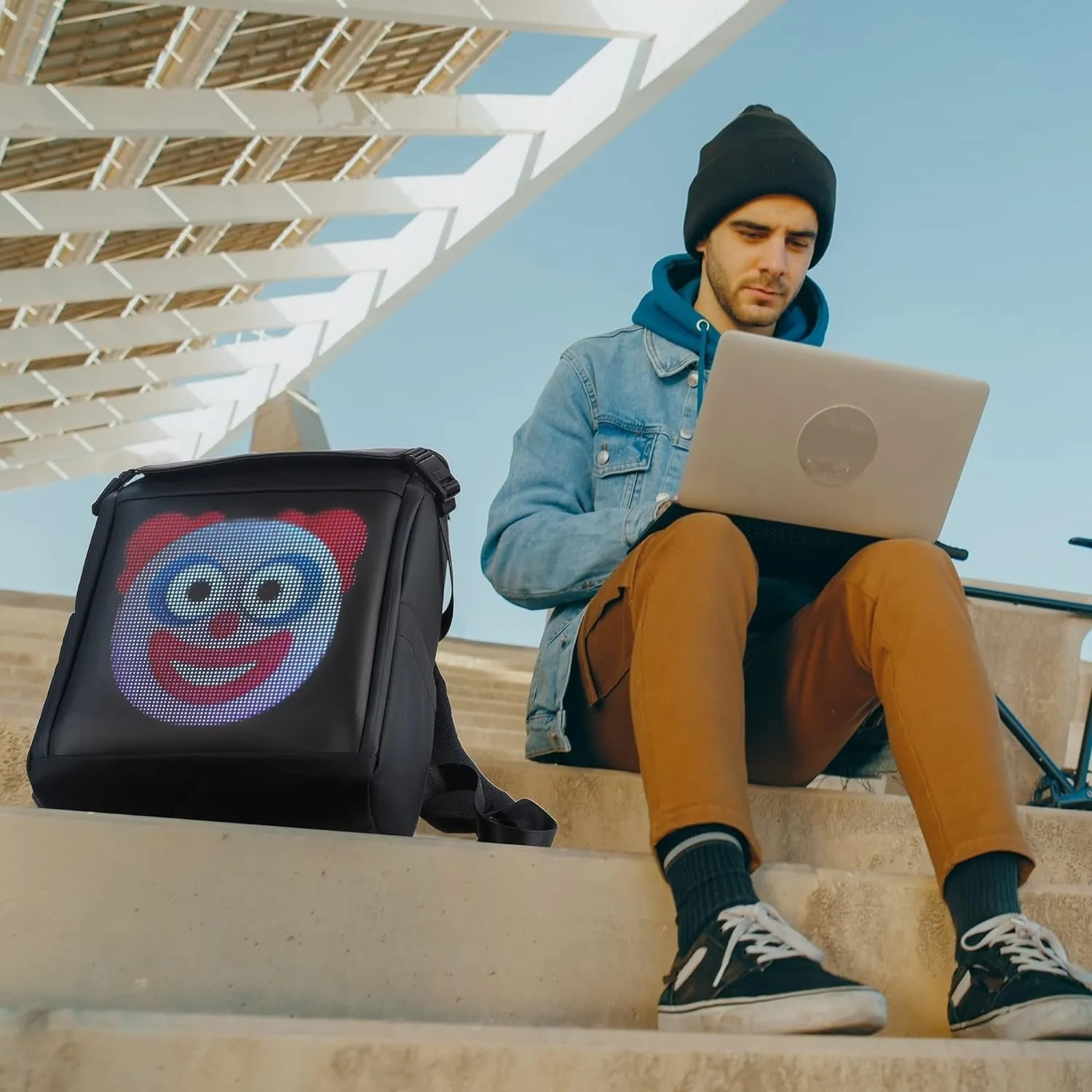 Pixel Lighting LED Backpack - DIY Unique Gift Travel Backpack For Men And Women