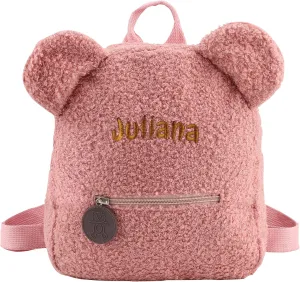 Plush Teddy Bear Backpack Embroidered Name Fluffy Backpack Cute Bear Stuffed Animal Backpack Mini Bear Bag