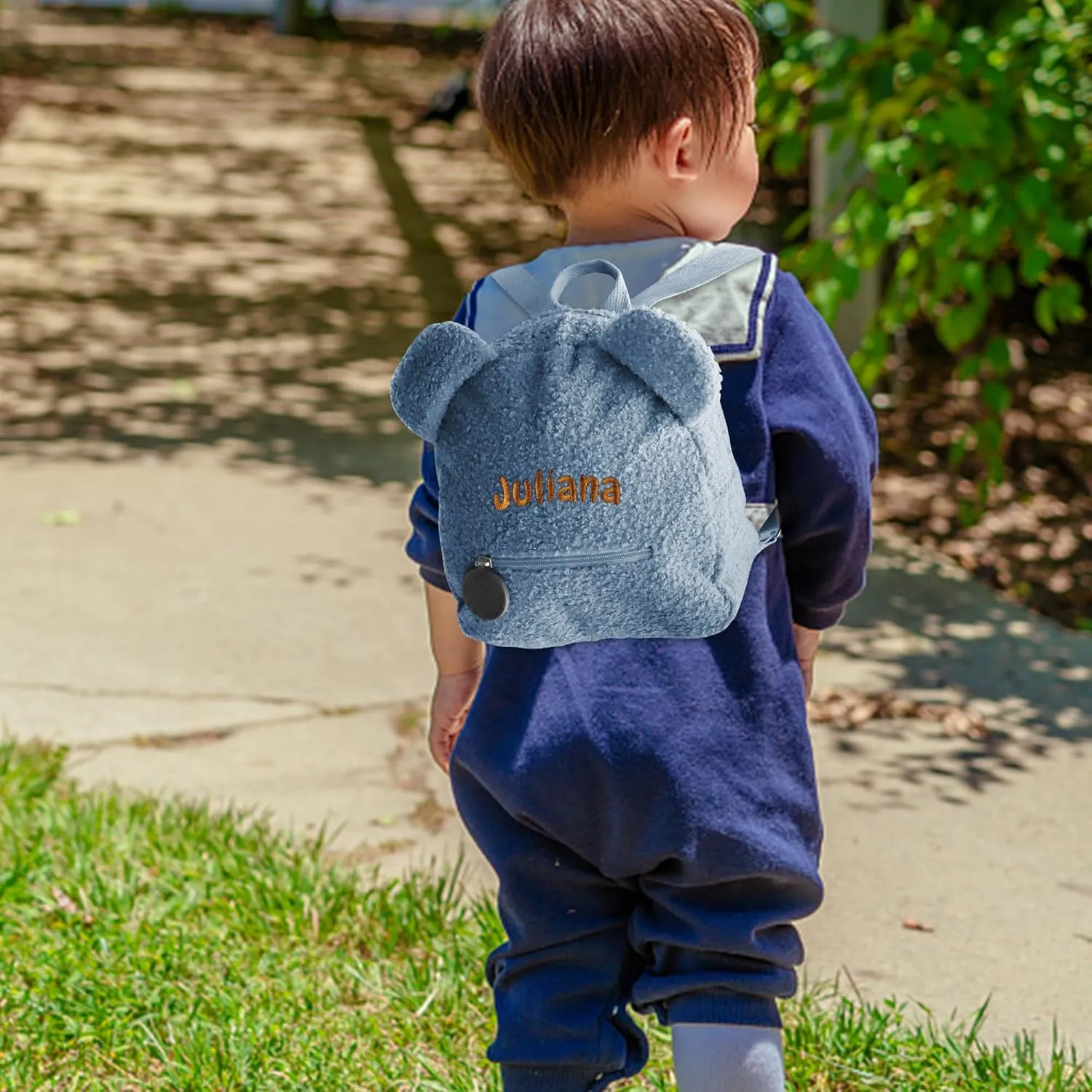 Plush Teddy Bear Backpack Embroidered Name Fluffy Backpack Cute Bear Stuffed Animal Backpack Mini Bear Bag