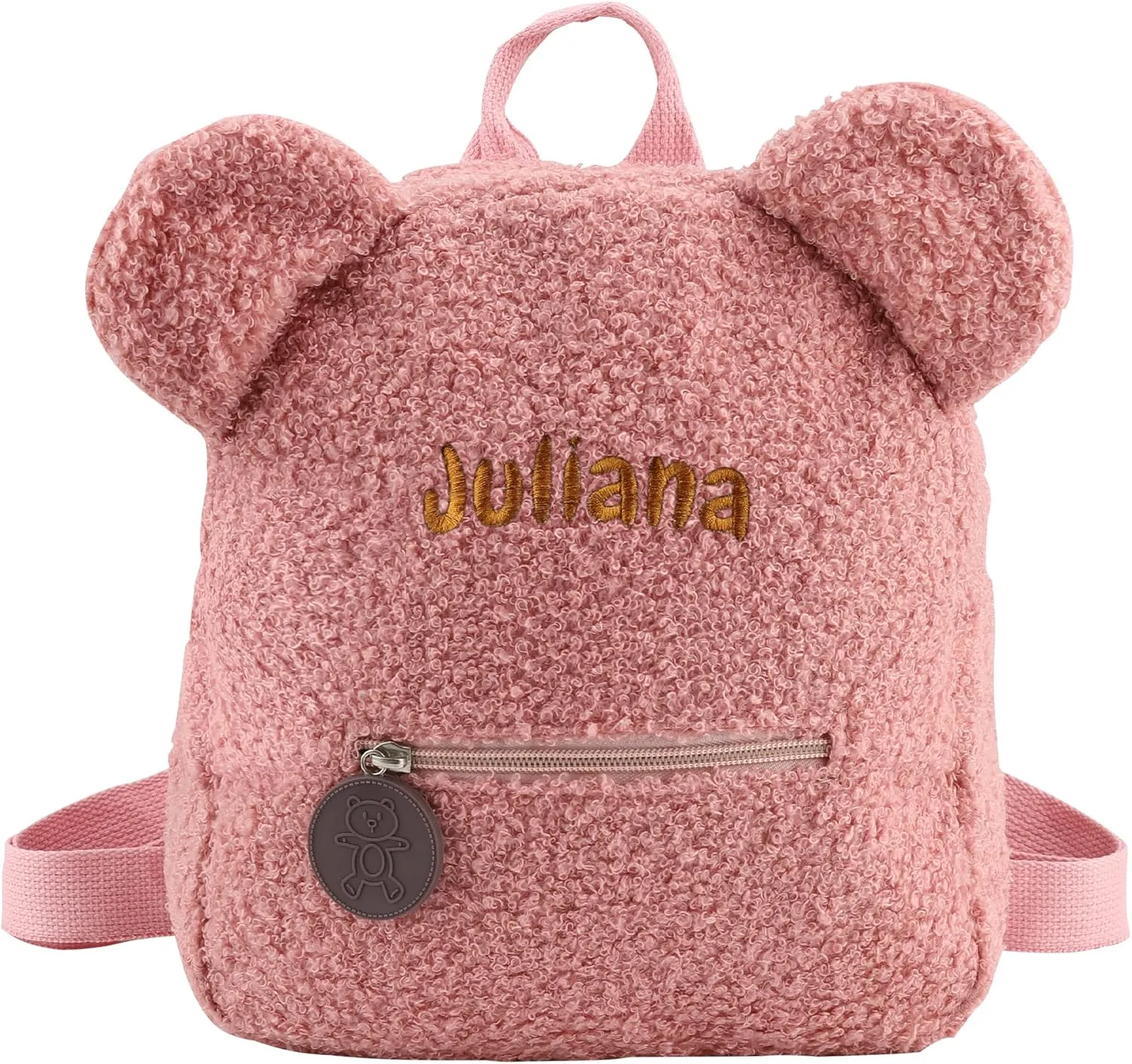 Plush Teddy Bear Backpack Embroidered Name Fluffy Backpack Cute Bear Stuffed Animal Backpack Mini Bear Bag