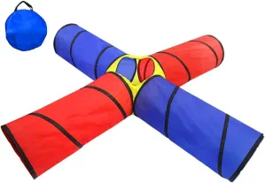 POCO DIVO 4-Way Tunnel Pop-up Fun Junction Set 8 Feet Toy Tent Kids Play Tube