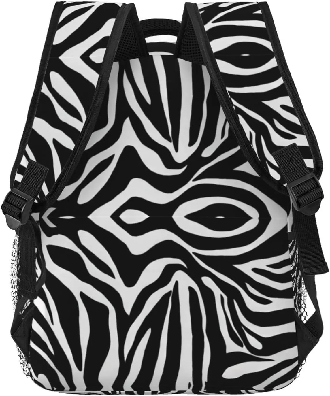 Polyester Daypack Backpack for Climbing Outdoors Running - Big Capacity Multipurpose Anti-Theft Bookbag, Zebra Stripe Art Travel Hiking & Camping Rucksack