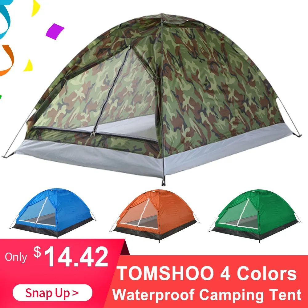 Polyester Tent 200*130*110cm PU1000mm Persons  Camping Hiking Travel Helpful Single Waterproof Layer TOMSHOO for Tent Outdoor 2 Fabric Flash pricing