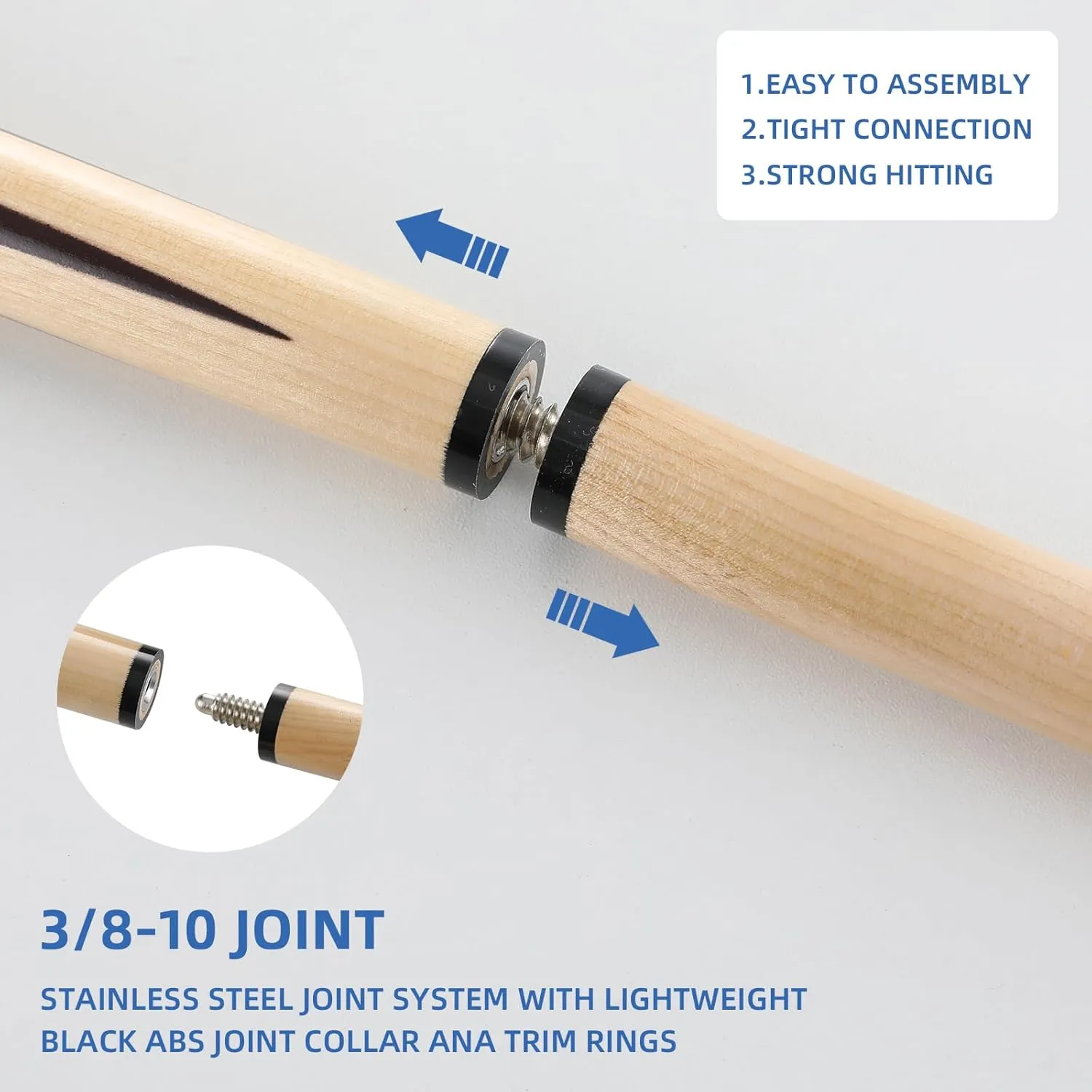 Pool Cue Stick/Billairds cue Stick with 13mm Fiber Leather tip, Different Size, 58“ or 48" or 42" Set of 2, Set of 4, Weight 18OZ,