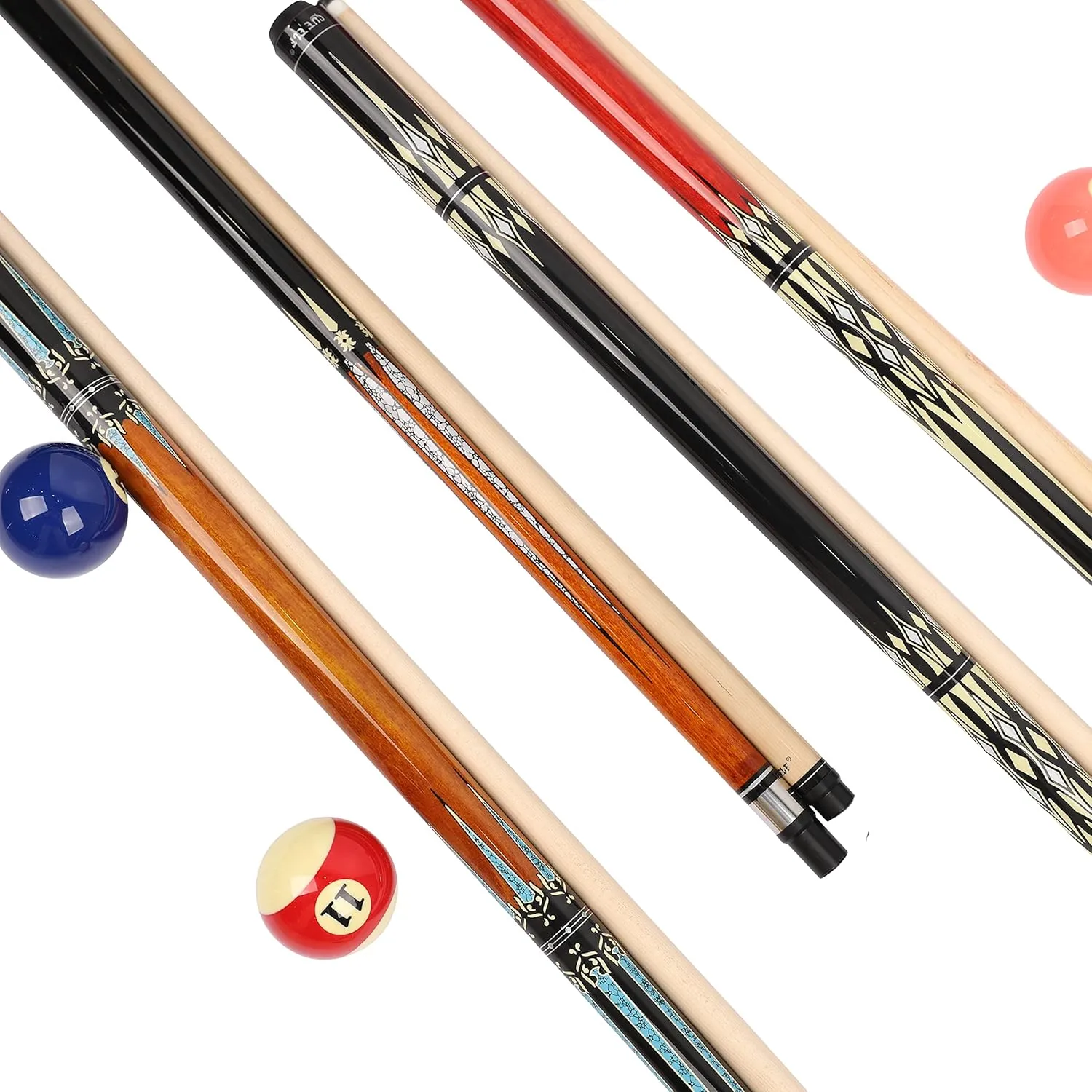 Pool Cue Stick,Low Deflection Shaft Billiard Cue Sticks with 1X1 Hard Case,Professional Billiards Ques Sticks with 13mm Tips,19.5-20 oz Pool Stick Set
