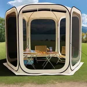 Pop-up Screen House Tent, Portable Screen Room Camping Canopy Tent Instant Screen Tent Ultimate Outdoor Shelter with Carry Bag for Patio, Backyard, Garden and Outdoor Activities, 10x10