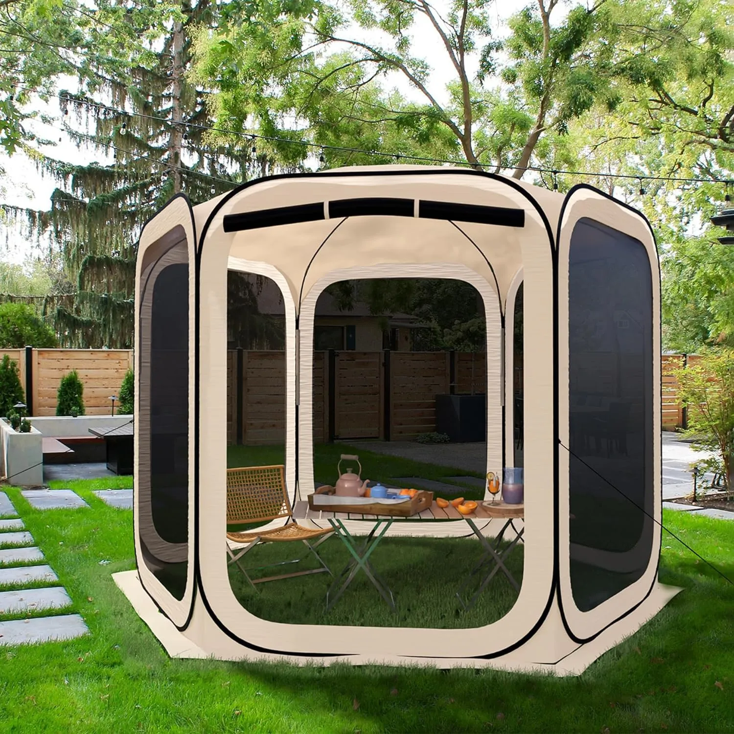 Pop-up Screen House Tent, Portable Screen Room Camping Canopy Tent Instant Screen Tent Ultimate Outdoor Shelter with Carry Bag for Patio, Backyard, Garden and Outdoor Activities, 10x10