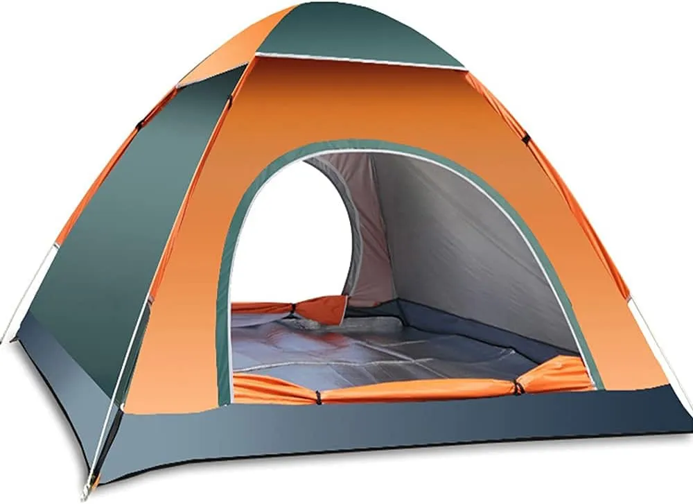 Pop-Up Tents 3-4 Person Orange Lightweight,with Easy Set-Up Portable Dome Tents,for Outdoor Activities,Beach Tent