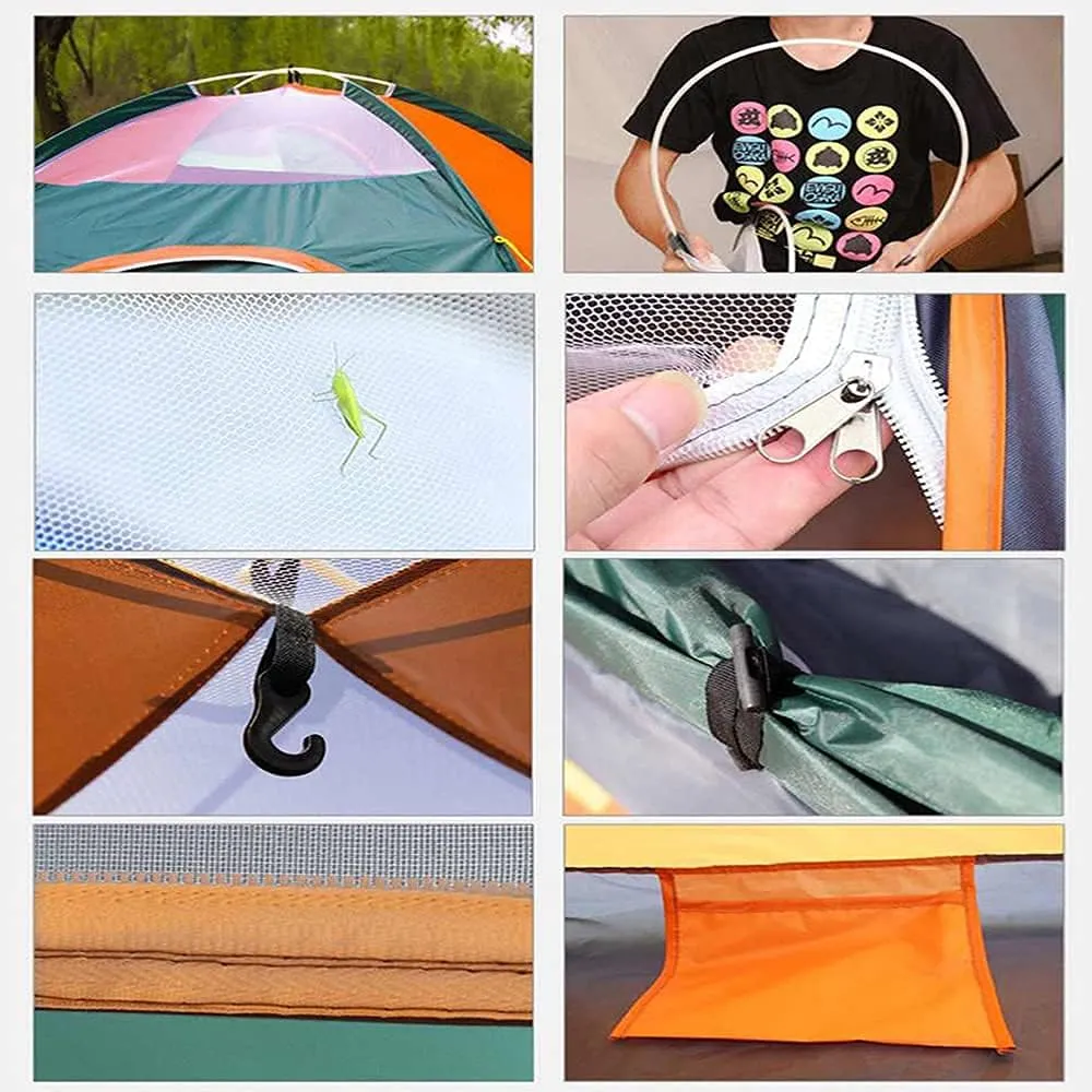 Pop-Up Tents 3-4 Person Orange Lightweight,with Easy Set-Up Portable Dome Tents,for Outdoor Activities,Beach Tent