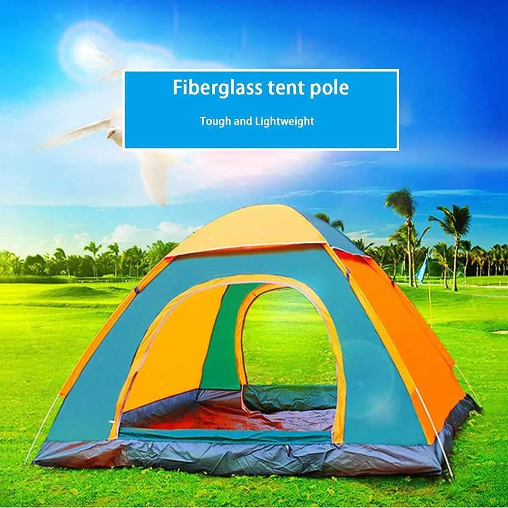 Pop-Up Tents 3-4 Person Orange Lightweight,with Easy Set-Up Portable Dome Tents,for Outdoor Activities,Beach Tent