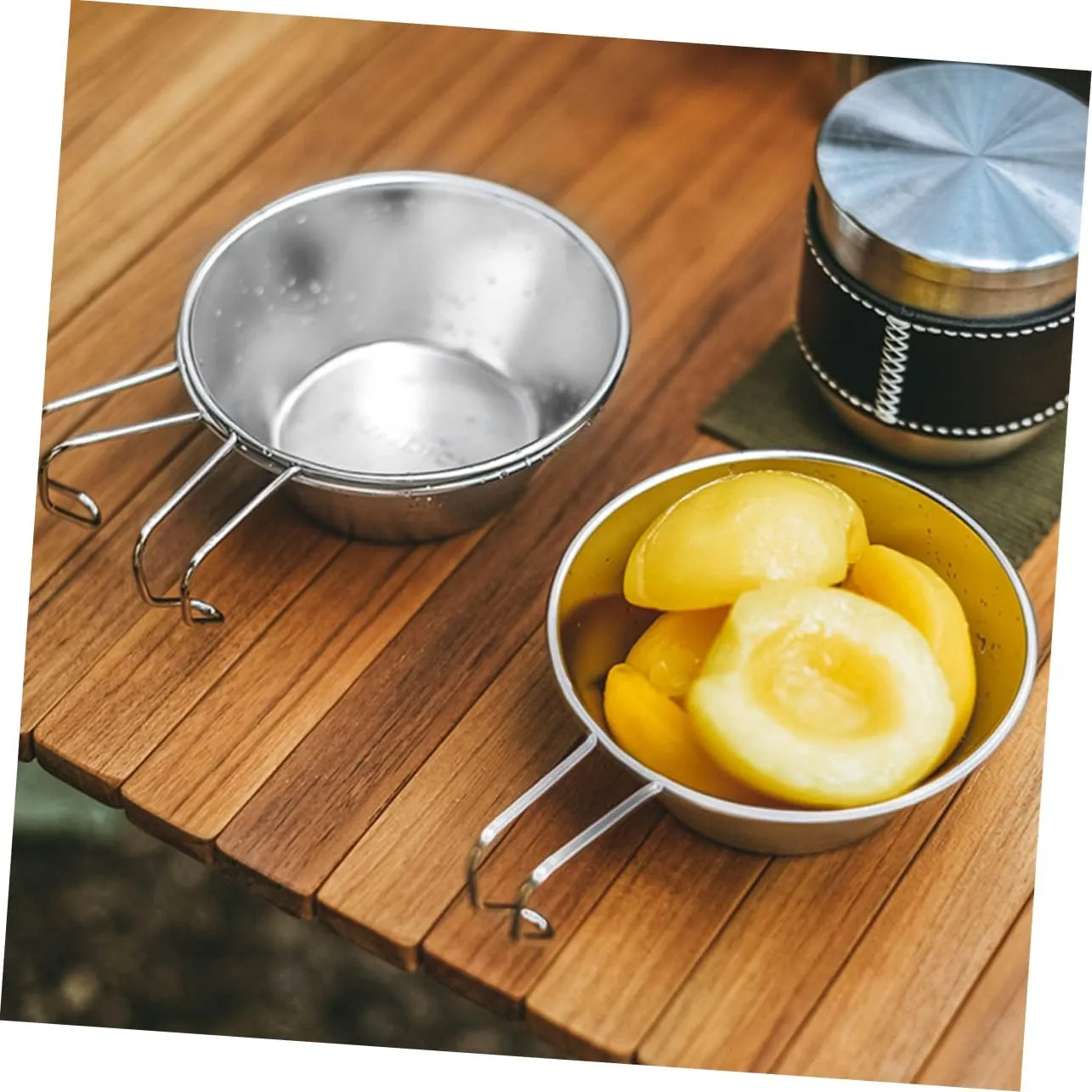 POPETPOP Camping Cookware Steel Bowl Foldable Cups Water Portable Camping Mug Camping Accessories Picnic Supplies