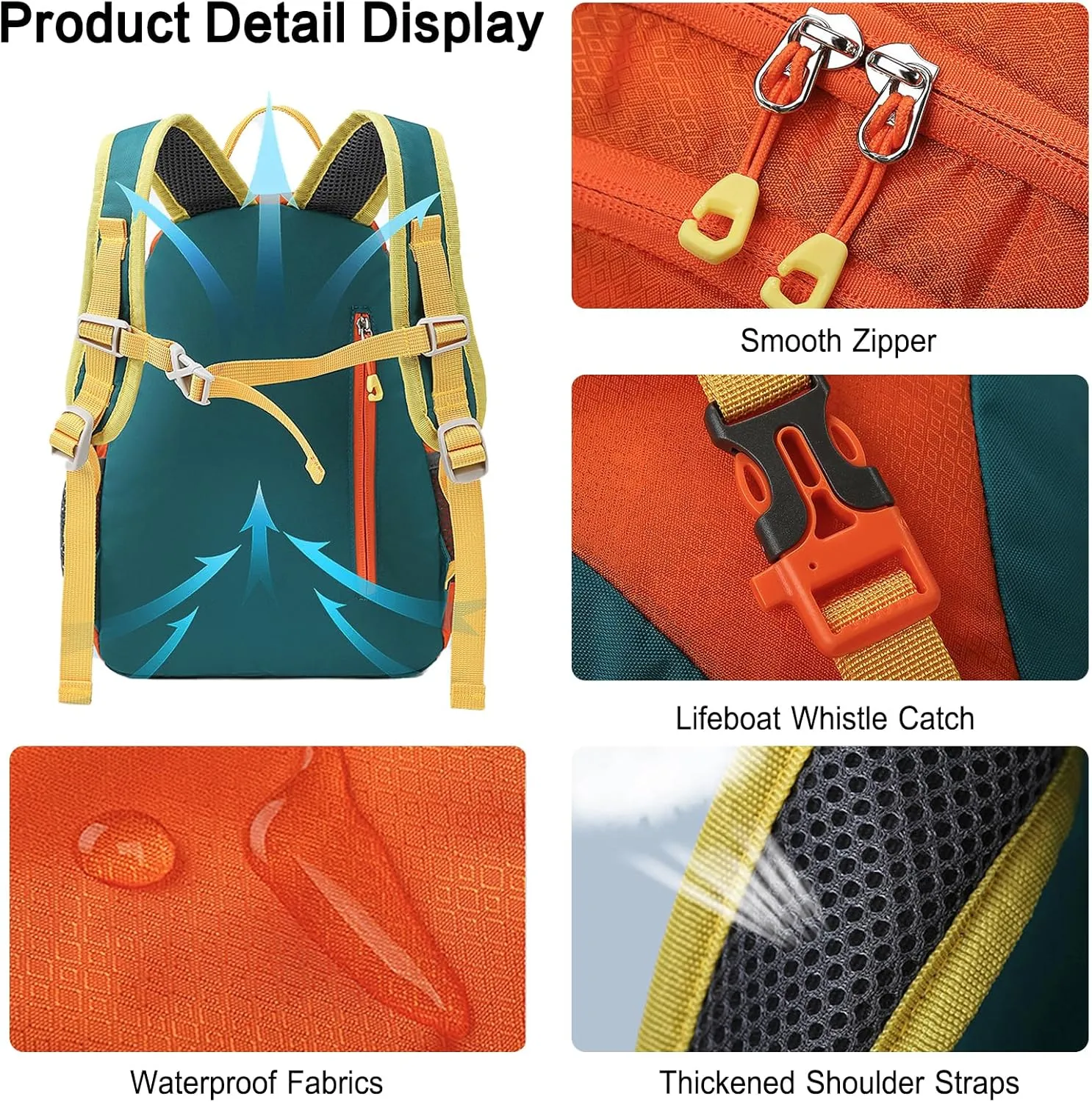 PORRASSO Hiking Backpack 5L Daypack Rucksack Lightweight Waterproof Women Men Backpack for Camping Daily Use Grey