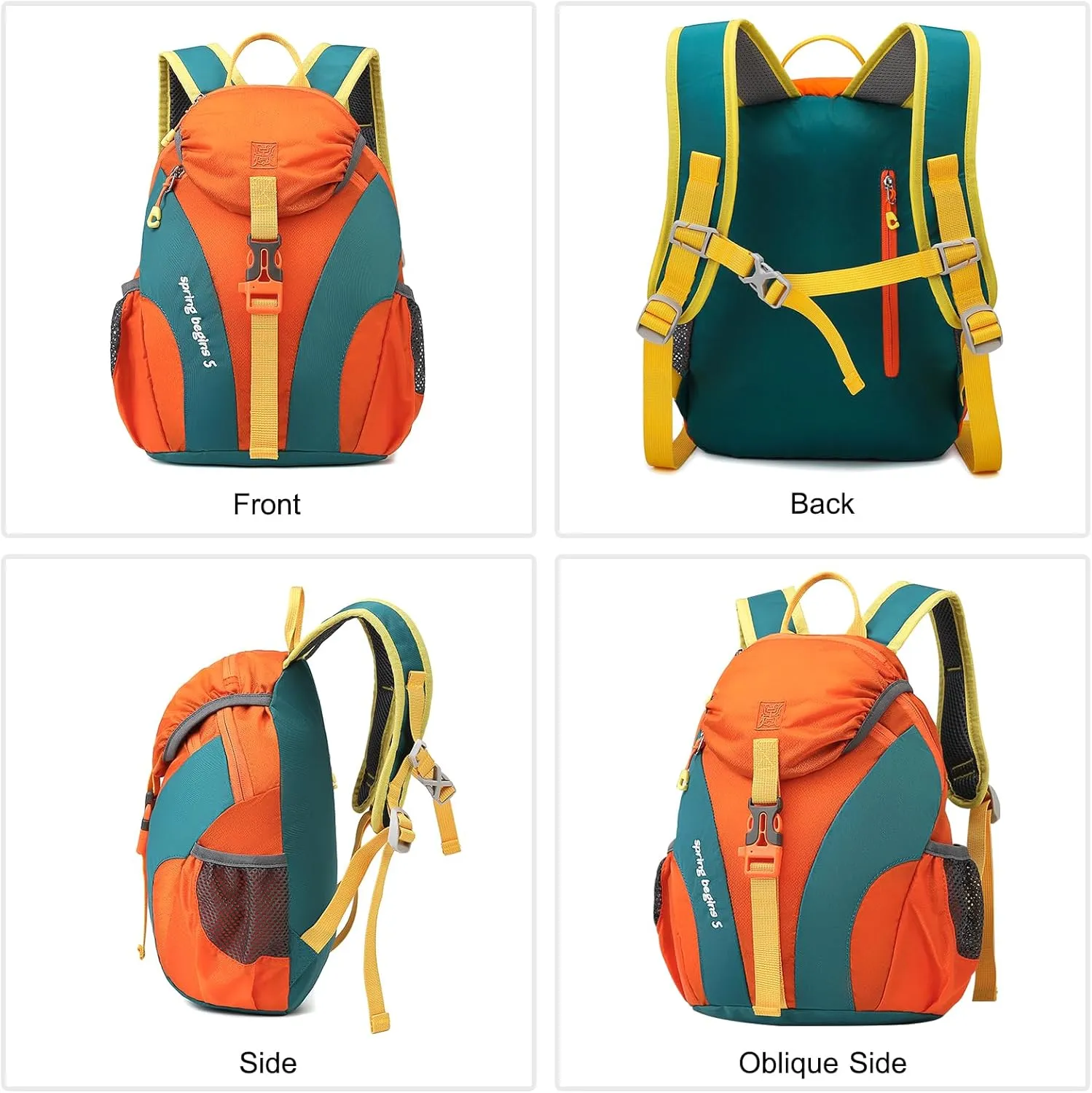 PORRASSO Hiking Backpack Daypack 15L Rucksack Lightweight Waterproof Backpack for Women Men Trekking Cycling Climbing Outdoor Sports Grey