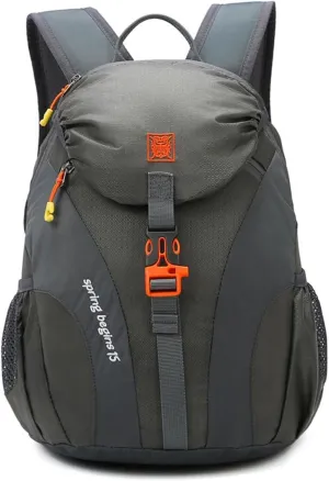 PORRASSO Hiking Backpack Daypack 15L Rucksack Lightweight Waterproof Backpack for Women Men Trekking Cycling Climbing Outdoor Sports Grey