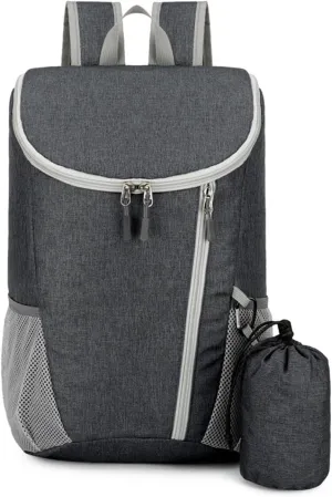 PORRASSO Hiking Backpack Foldable Waterproof Daypack Lightweight Rucksack Backpack for Women Men Camping Trekking Cycling Climbing Outdoor Sports Dark Gray