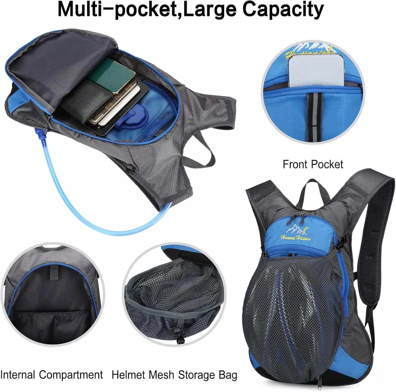 PORRASSO Hiking Backpack Waterproof Daypack 18L Rucksack Lightweight Backpack for Women Men Camping Trekking Cycling Climbing Outdoor Sports Orange