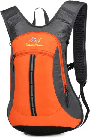 PORRASSO Hiking Backpack Waterproof Daypack 18L Rucksack Lightweight Backpack for Women Men Camping Trekking Cycling Climbing Outdoor Sports Orange
