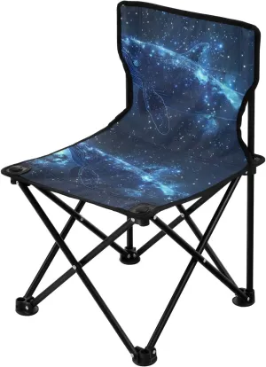 Portable Camping Folding Chairs Foldable Chair Small Whale Stars Lightweight Backpacking Outdoor Outside Fishing