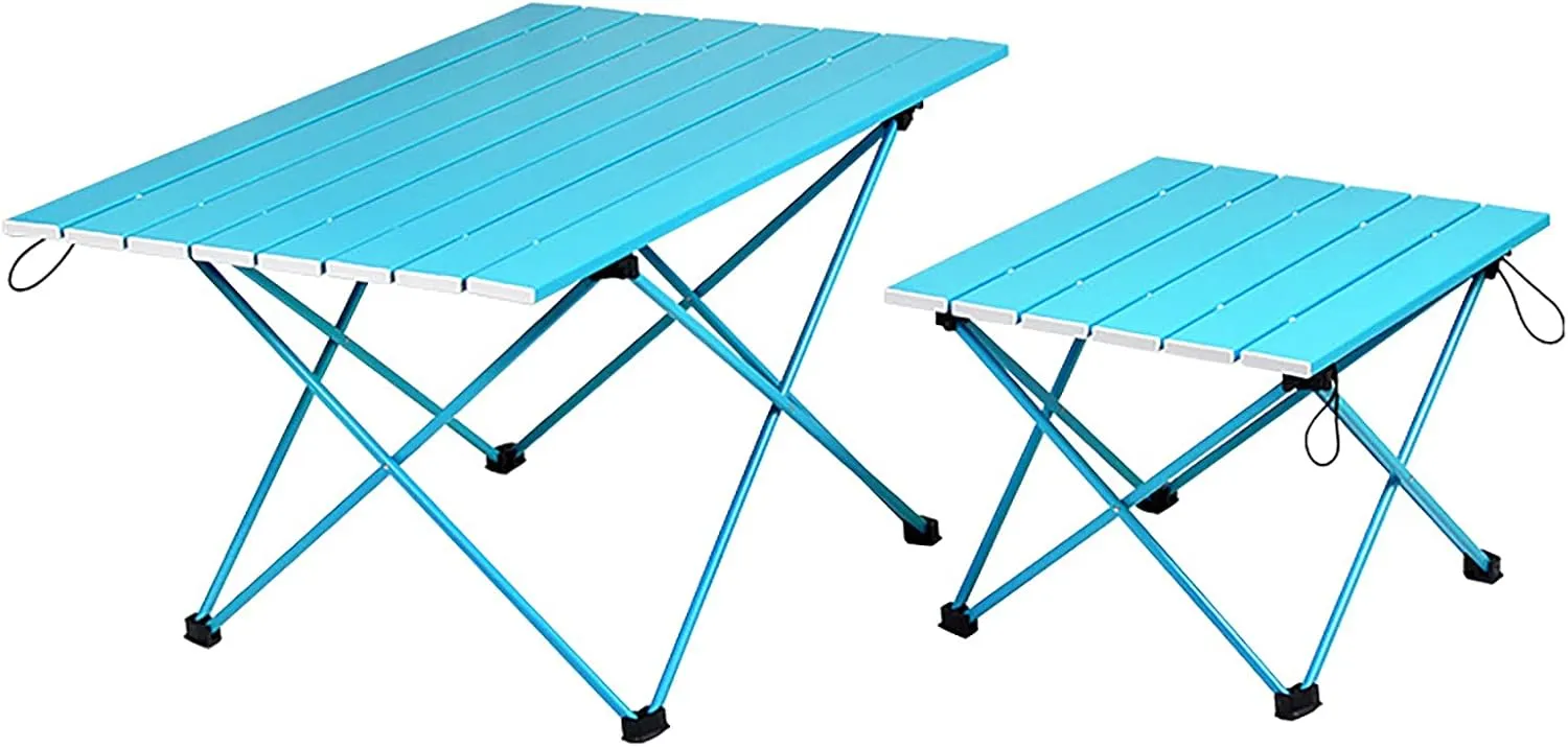 Portable Camping Table Aluminum Alloy Folding Ultra-Light Camping Table Equipped with a Carrying Bag Easy to Store Suitable for Camping Hiking Fishing Picnic Sports Travel