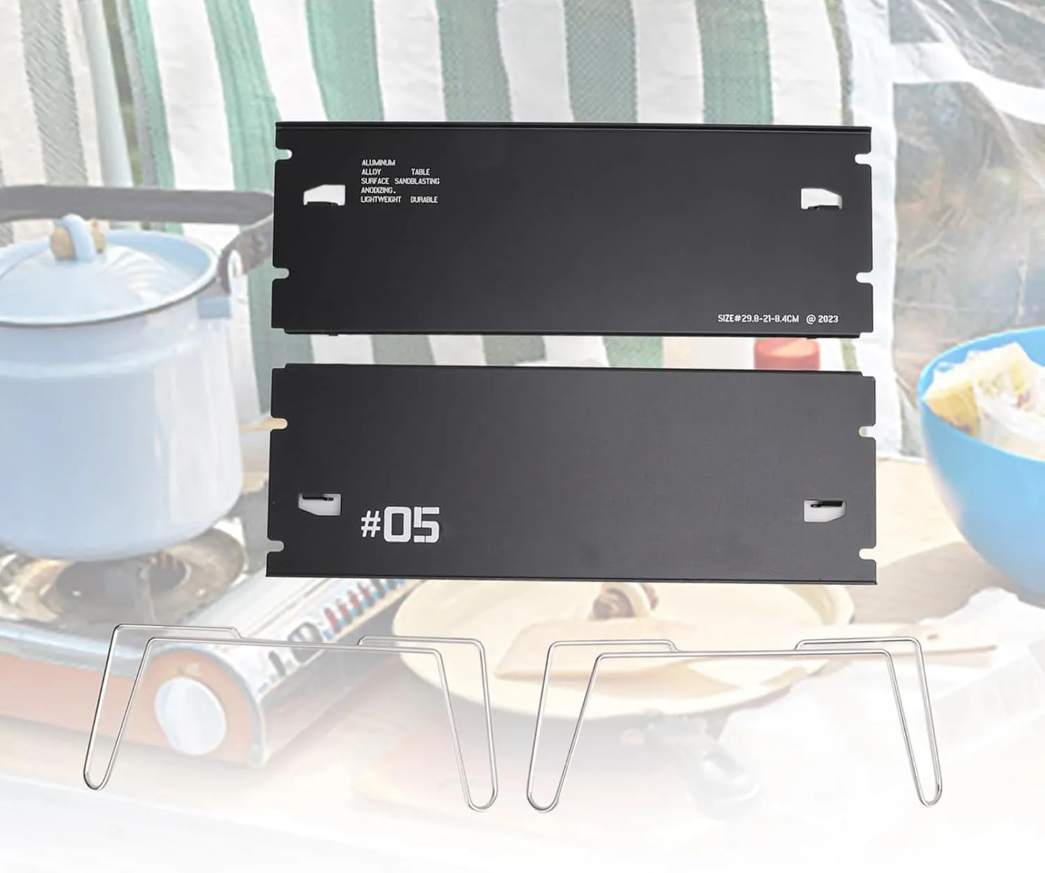 Portable Camping Table, Aluminum Alloy Stainless Steel Small Portable Beach Camp Side BBQ Grill Dining with Carry Bag for Outdoor Hiking Picnic