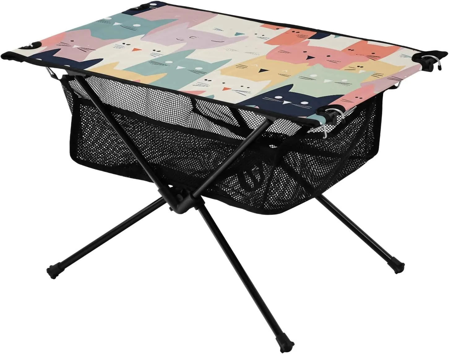 Portable Camping Table Blue Pink Cat Kitten Outdoor Foldable Camp Tables for Outside, Camping, Hiking, Tailgating