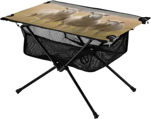 Portable Camping Table Foldable with Mesh Storage Lightweight Compact Camp Tent Side Table for Outside,Camping,Hiking,Tailgating,Sheep