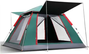 Portable Camping Tent, Instant Pop Up Tent 5-8 Person Family Tent, 2 in 1 Waterproof Windproof with Carry Bag for Outdoor Activities, Beach, Travel