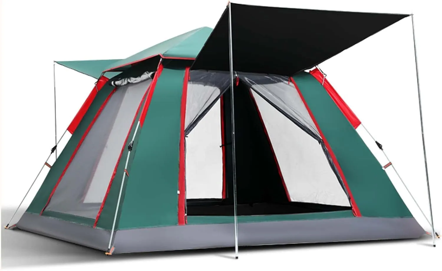 Portable Camping Tent, Instant Pop Up Tent 5-8 Person Family Tent, 2 in 1 Waterproof Windproof with Carry Bag for Outdoor Activities, Beach, Travel