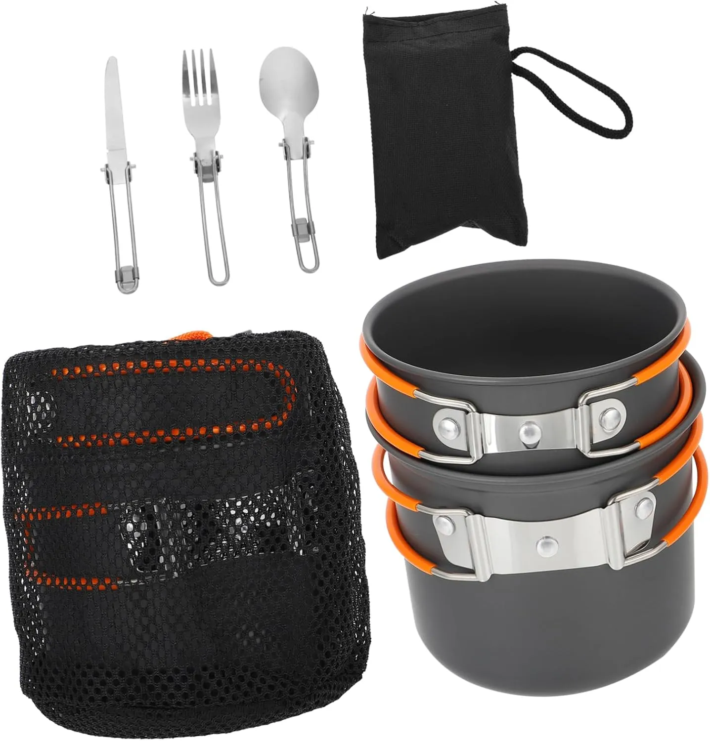 Portable Cooking Pot Kit Camping Cookware Set Utensils Non-Stick Outdoor Cooking Set for Hikers