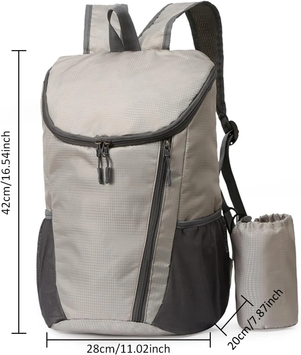 Portable Foldable Backpack Folding Mountaineering Bag, Ultralight Outdoor Cycling Rucksack, Travel Hiking Knapsack(Gray)