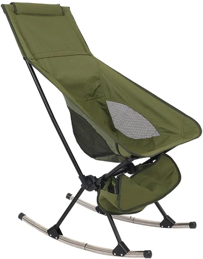 Portable Folding Chair High Back Rocking Chair Foldable Camping Chair for Camping Hiking Travel