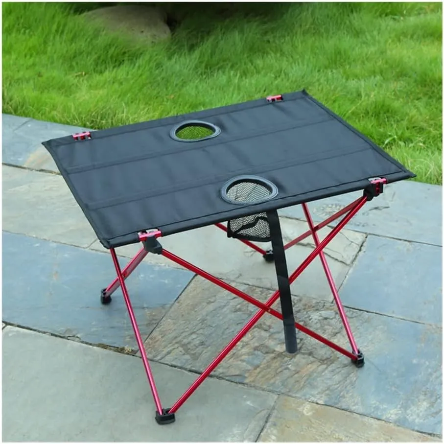 Portable Folding Table，Folding Table, Portable Table, Adjustable Folding Table, Portable Outdoor Side Table, Lightweight Camping Table, Suitable for Camping, Coffee and Travel/E/56*42*40Cm