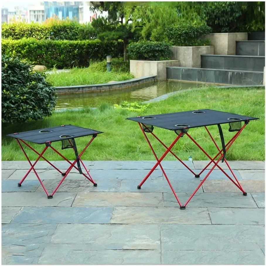 Portable Folding Table，Folding Table, Portable Table, Adjustable Folding Table, Portable Outdoor Side Table, Lightweight Camping Table, Suitable for Camping, Coffee and Travel/E/56*42*40Cm