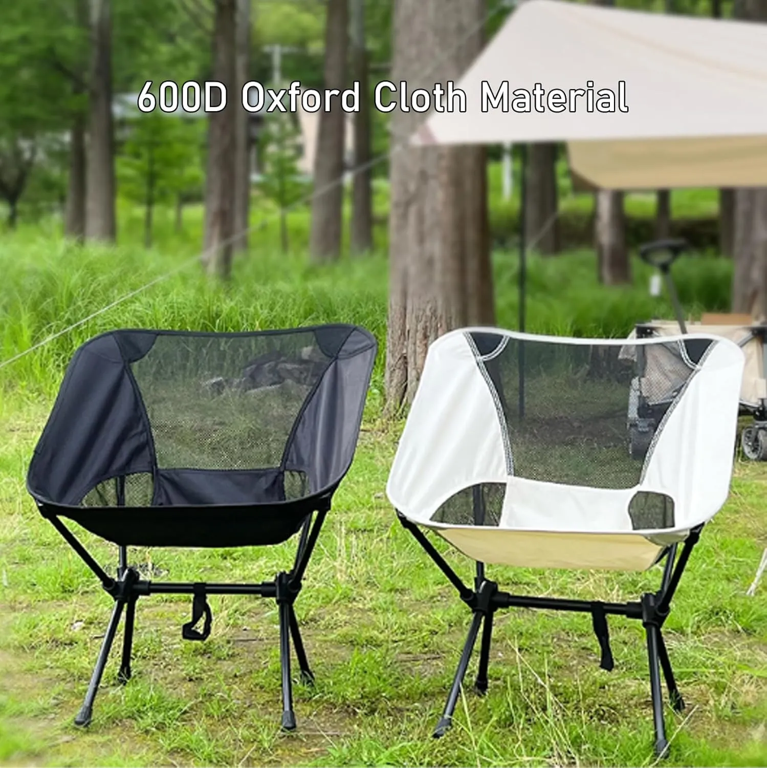 Portable High Back Camping Chair, Aluminum Frame Folding Camp Chair for Adults, Lightweight Compact with Carry Bag, Folding Backpacking Chair for Travel, Hiking, Beach, Fishing,Navy Blue