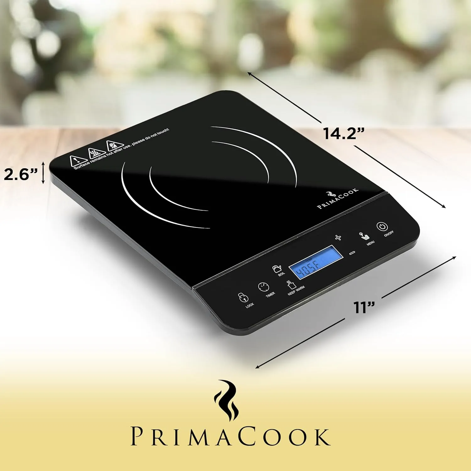 Portable Induction Cooktop - Single Burner Induction Hot Plate - Safe, Fast Heating for Gourmet Cooking - Sleek Design with Touch Controls - Energy Efficient Home Food Preparation (Black)