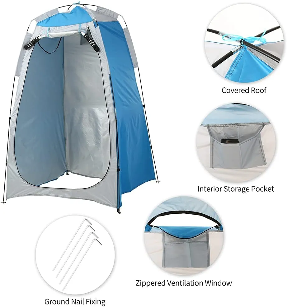 Portable Instant Pop Up Tent Foldable Camping Shower Tent with Carry Bag Dressing Room Privacy Shelter Portable Outdoor Bathroom Tent for Camping Beach Easy Set Up