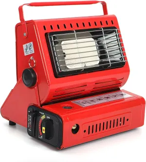 Portable Outdoor Propane Heater, Mini Camp Tent Stove, 3 Heat Settings (Red)
