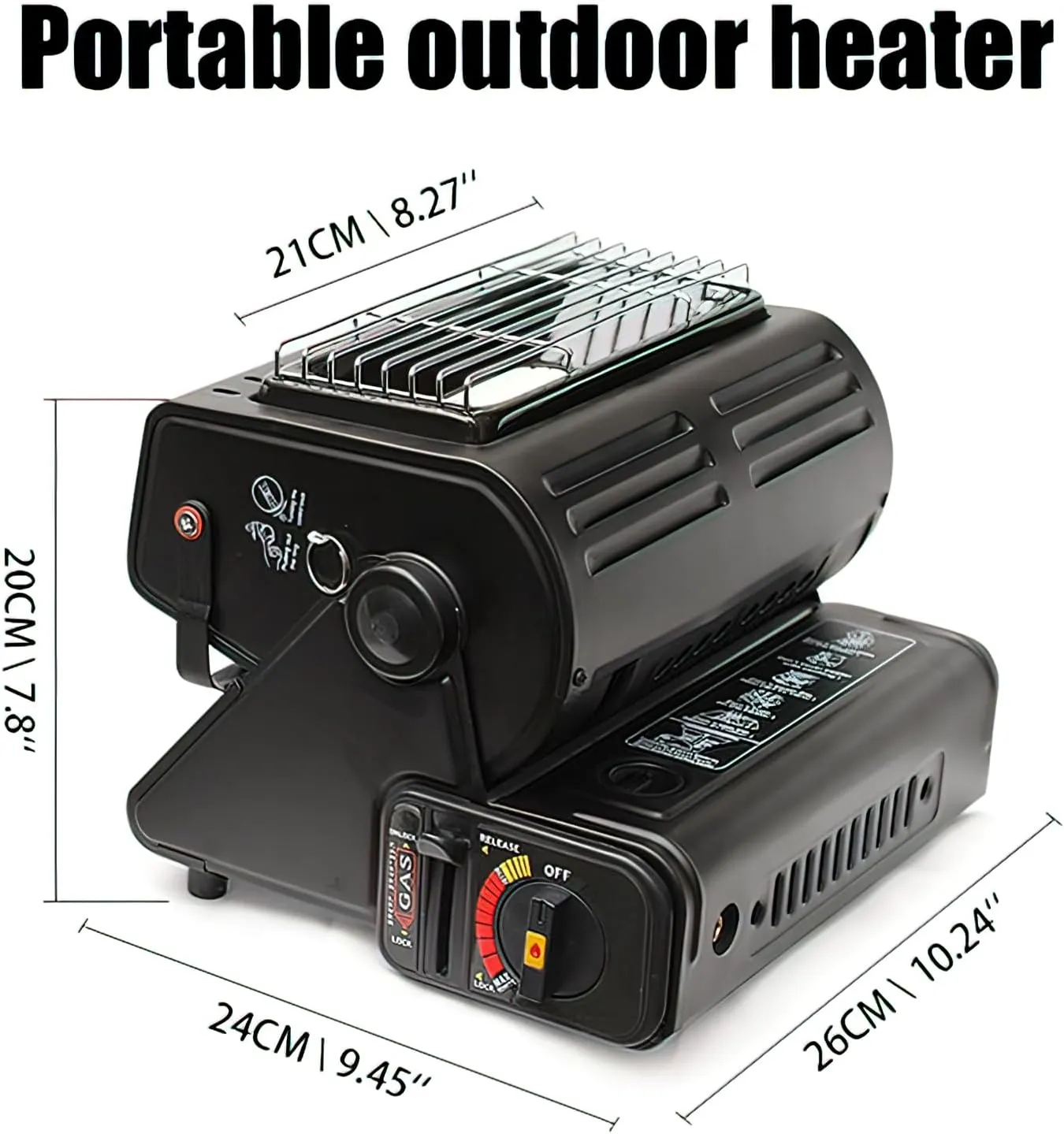 Portable Outdoor Propane Heater, Mini Camp Tent Stove, 3 Heat Settings (Red)