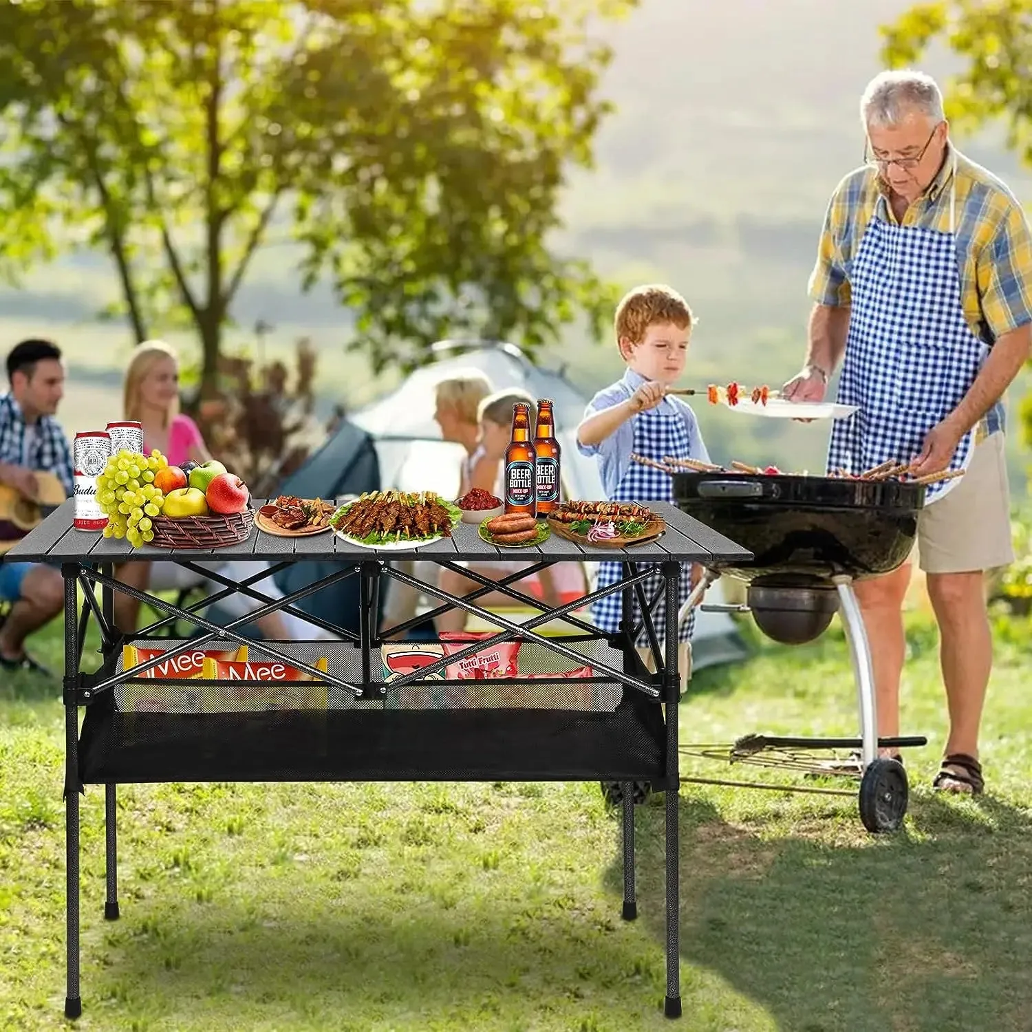 Portable Waterproof Aluminum Camping Table - Lightweight & Rust-Resistant Picnic Desk